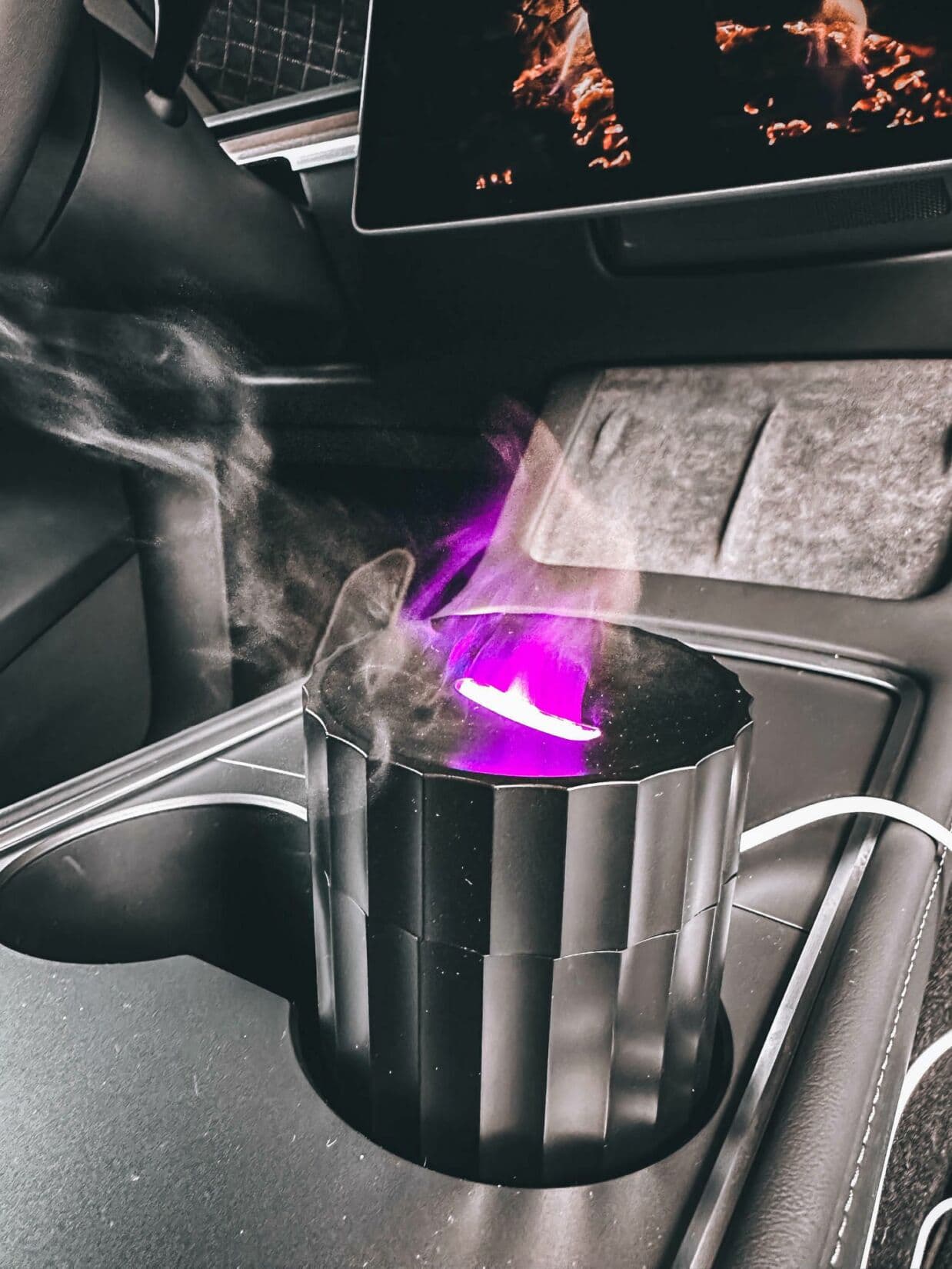 Aroma difuzer Car Flame do auta černý 100ml, USB-C, do držáku na pití SIXTOL - náhled 4