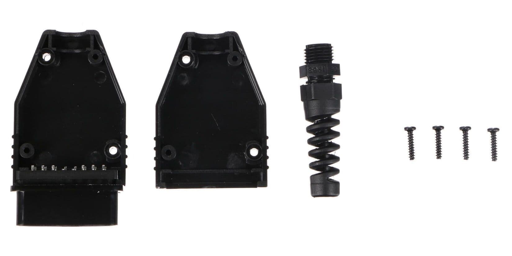 Zástrčka OBD-II s 16 piny pro montáž vlastního kabelu MECHANIC CABLE 29, černá SIXTOL - náhled 3