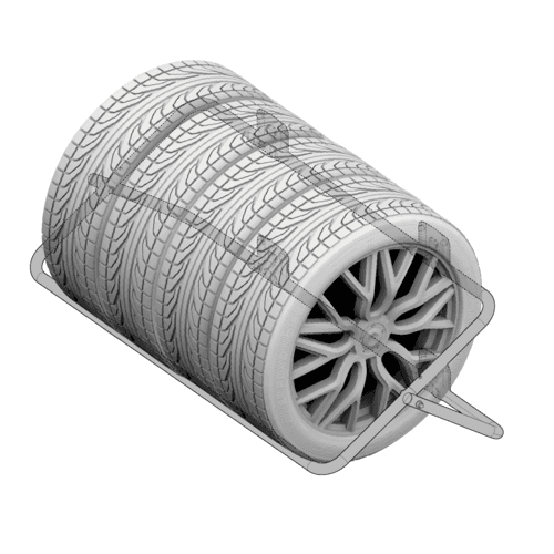 Držák na pneumatiky XL na zeď skládací LAMPA - náhled 5