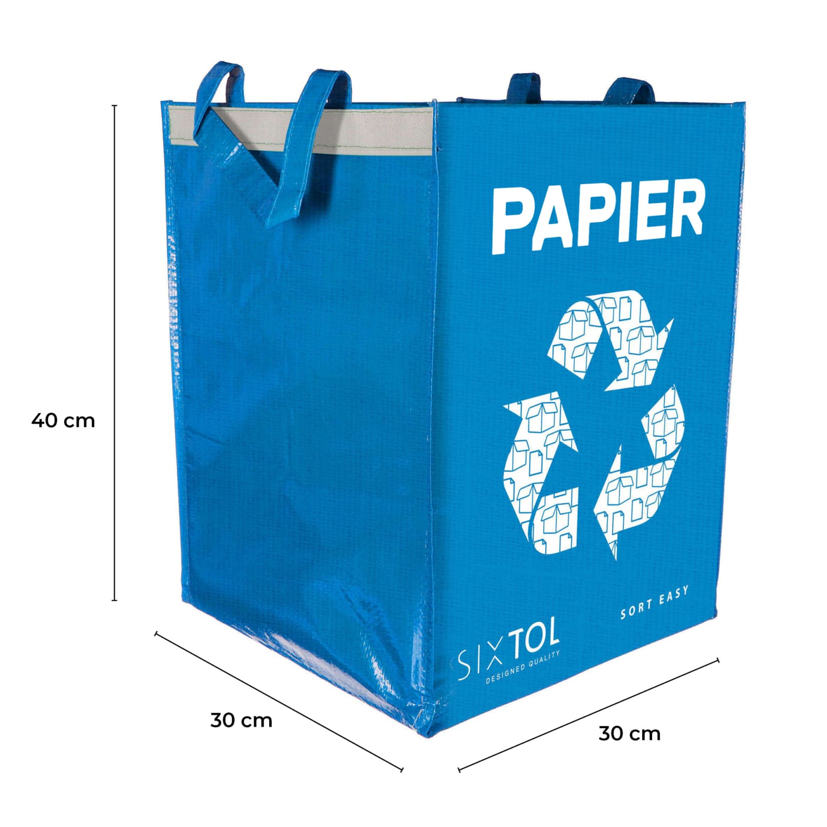 Taška na tříděný odpad SORT EASY PAPIER, 30x30x40cm, 36l SIXTOL - náhled 5