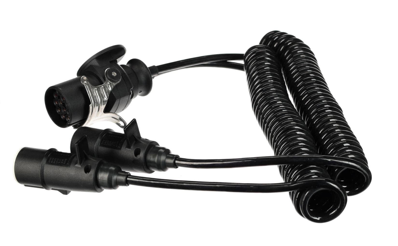 Propojovací spirálový adaptér z 15pin na 2x 7pin zástrčku (S+N) TRAILER CABLE 9, 24V, 3,5m SIXTOL - náhled 2