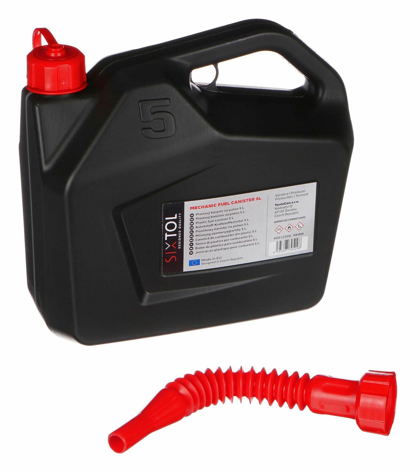 Kanystr plastový MECHANIC FUEL CANISTER 5L, černý SIXTOL - náhled 2
