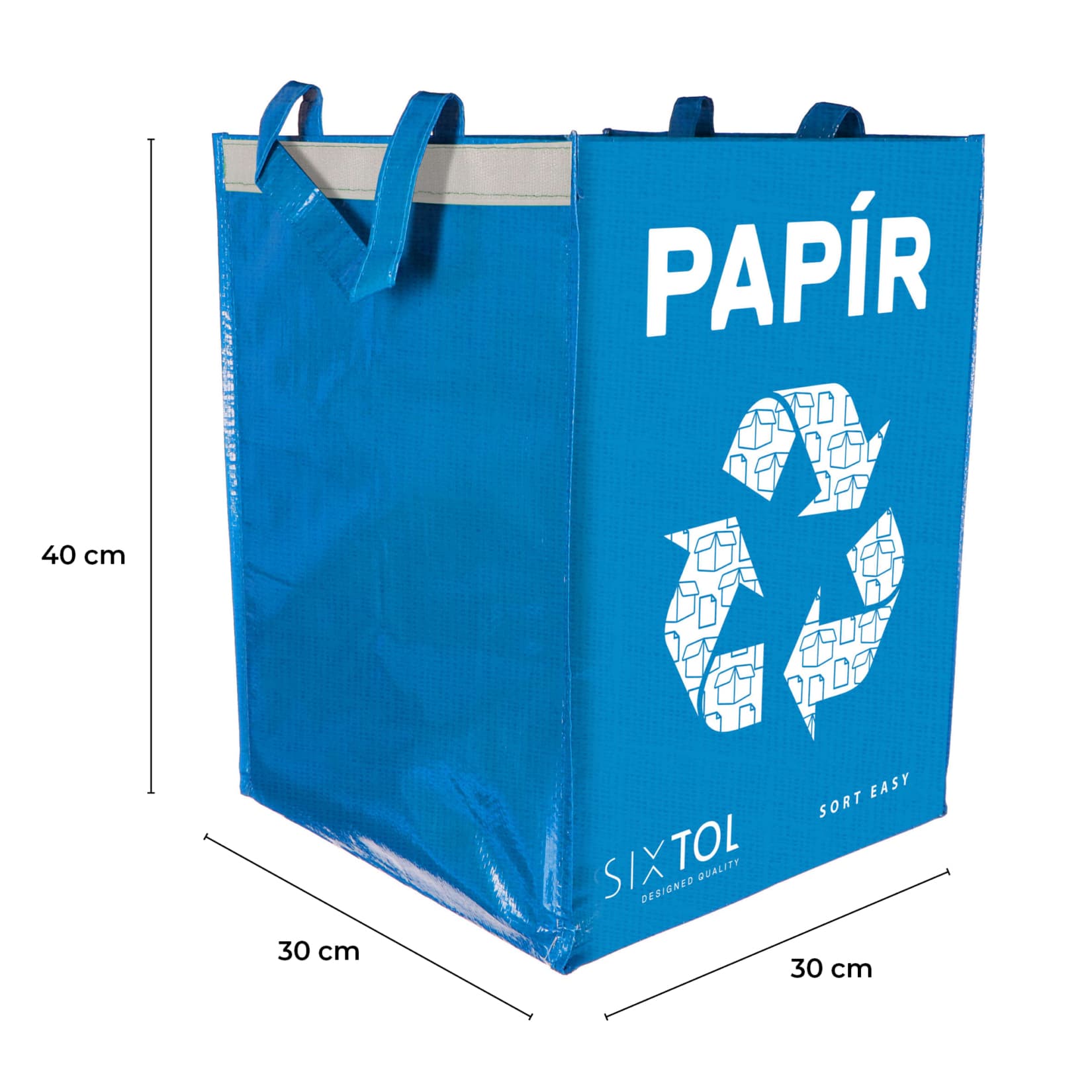 Taška na tříděný odpad SORT EASY PAPER, 30x30x40cm, 36l SIXTOL - náhled 5