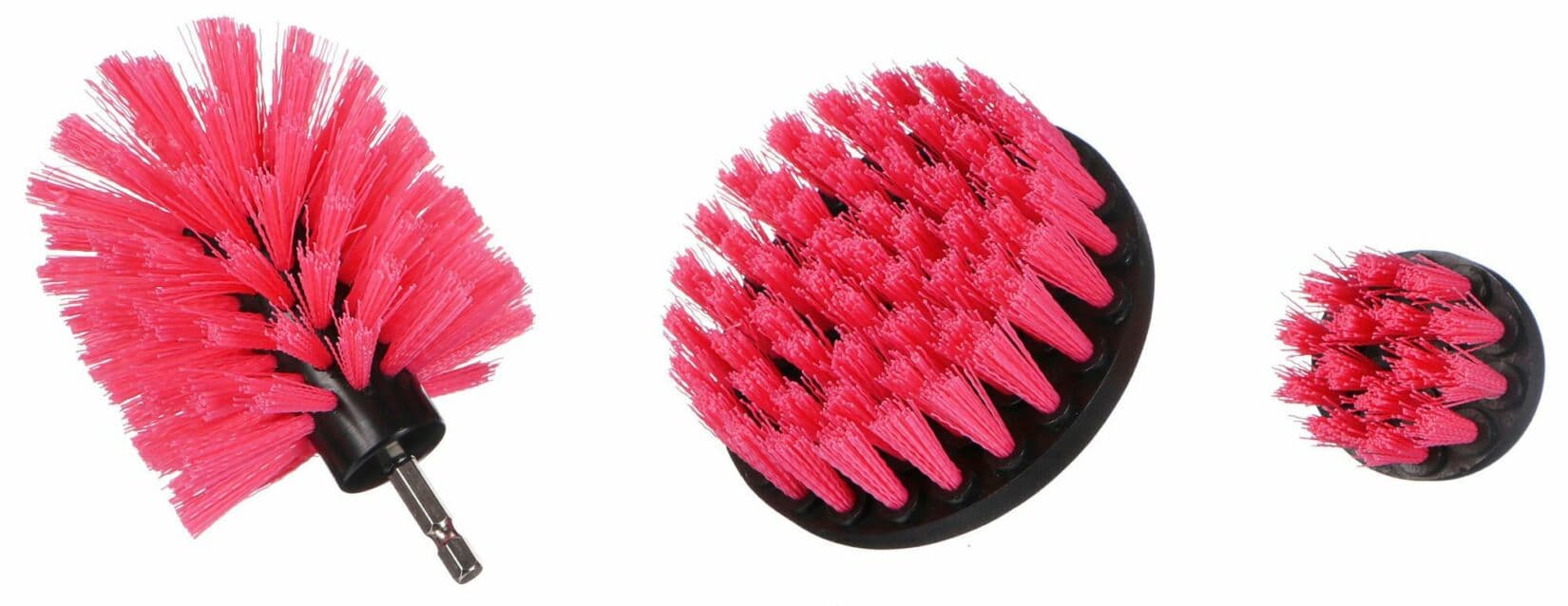 Sada kartáčů na vrtačku pro čištění auta CAR DETAILING DRILL BRUSH PINK 3, 3ks SIXTOL - náhled 3
