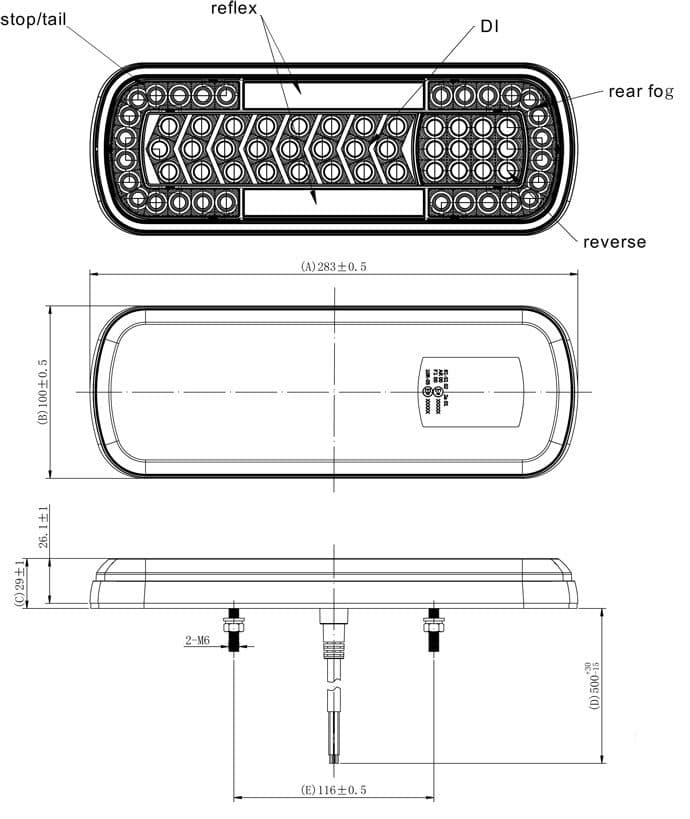LED zadní světlo, dynamická směrovka, 12/24V - L1830 - náhled 3