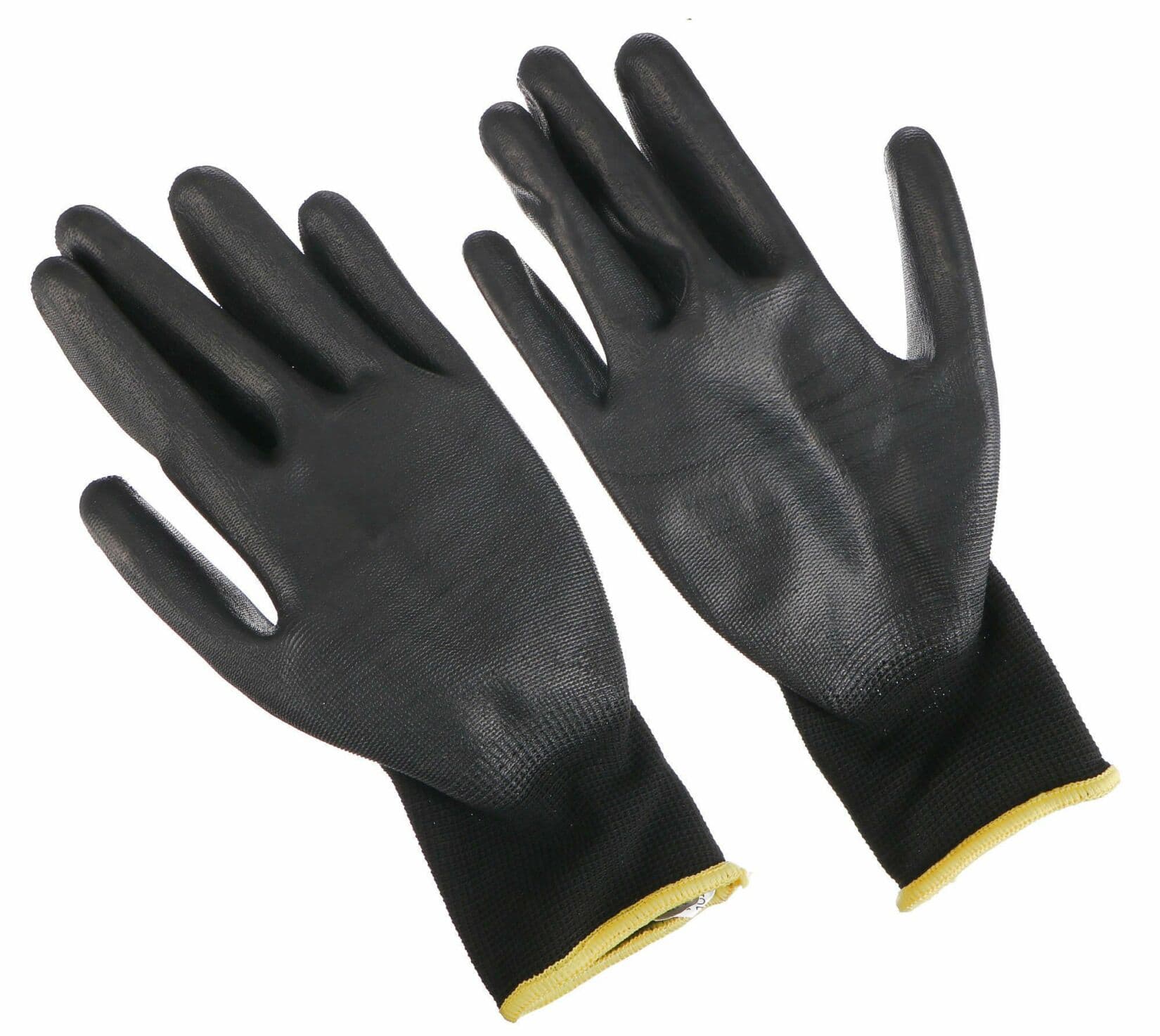 Rukavice pracovní z polyesteru polomáčené v polyuretanu GLOVE PE-PU 11, černé, velikost 11 SIXTOL - náhled 4