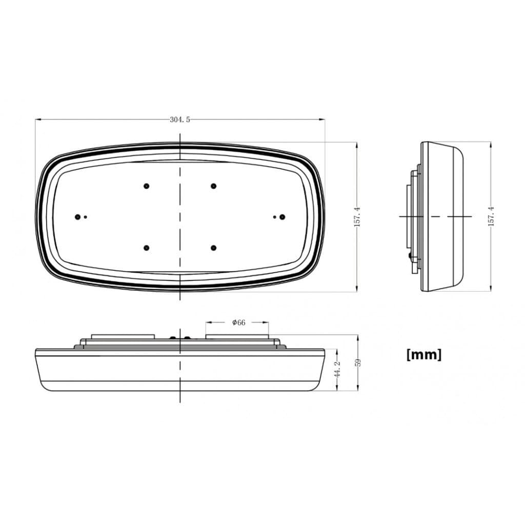 Pracovní LED oranžová rampa homologovaná 305x158 R10 R65 magnet - náhled 4