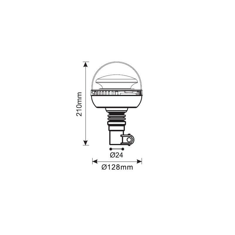 PROFI LED maják na držák 12-24V oranžový magnet ECE R65 - náhled 3