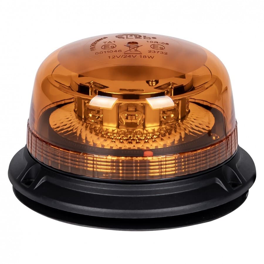 PROFI LED maják oranžový 12-24V 8LED 18W magnet, ECE R65 136x92 mm