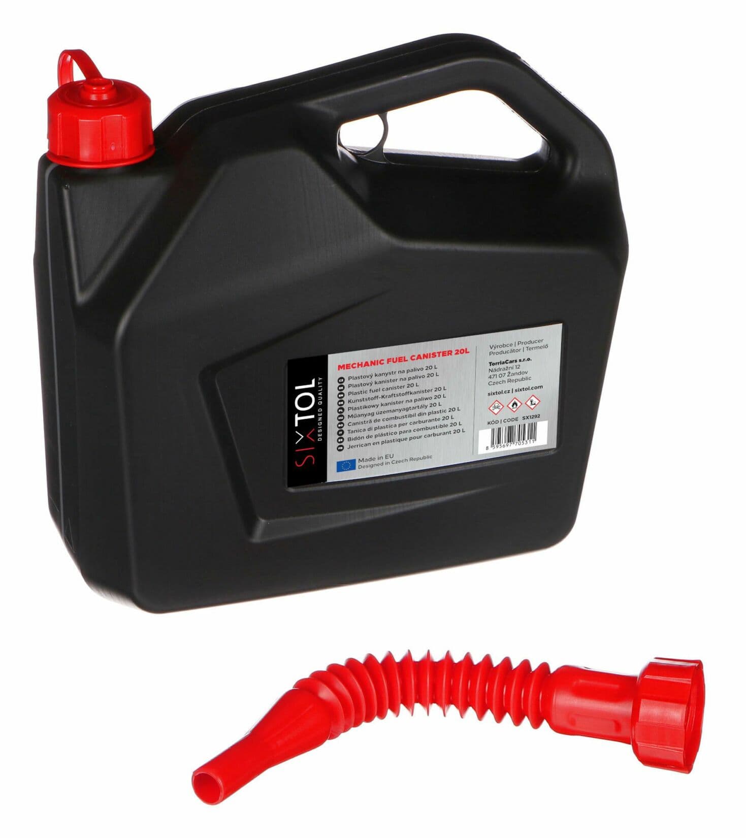 Kanystr plastový MECHANIC FUEL CANISTER 20L, černý SIXTOL - náhled 2