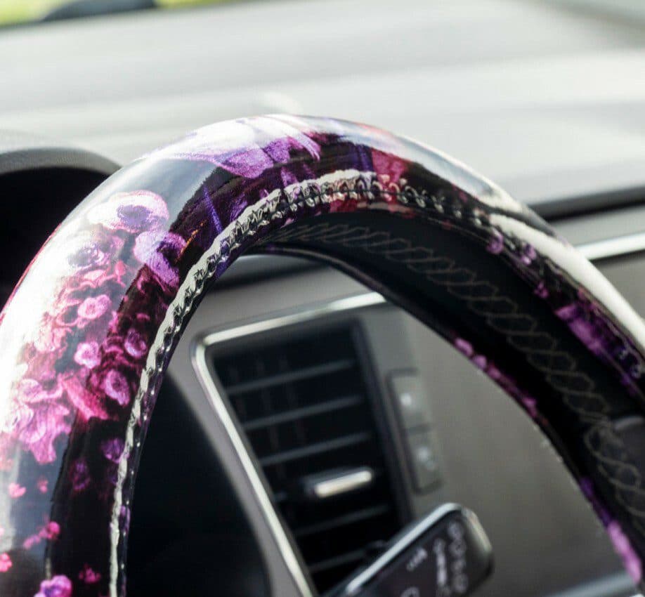Potah volantu růžové květy 37-39cm - náhled 4