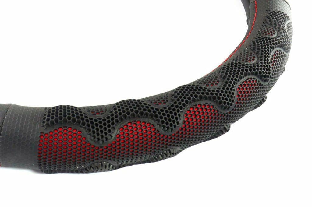 Potah volantu ergonomický šedo/červený UNI 37-39cm - náhled 2