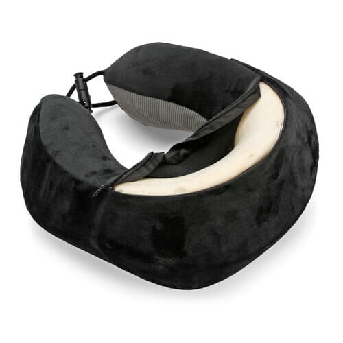 Ergonomický cestovní polštář z paměťové pěny LAMPA - černošedý - náhled 3