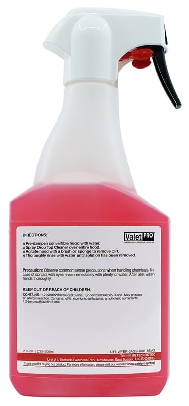 Čistič střech kabrioletů ValetPro Drop Top Cleaner (500 ml) - náhled 3