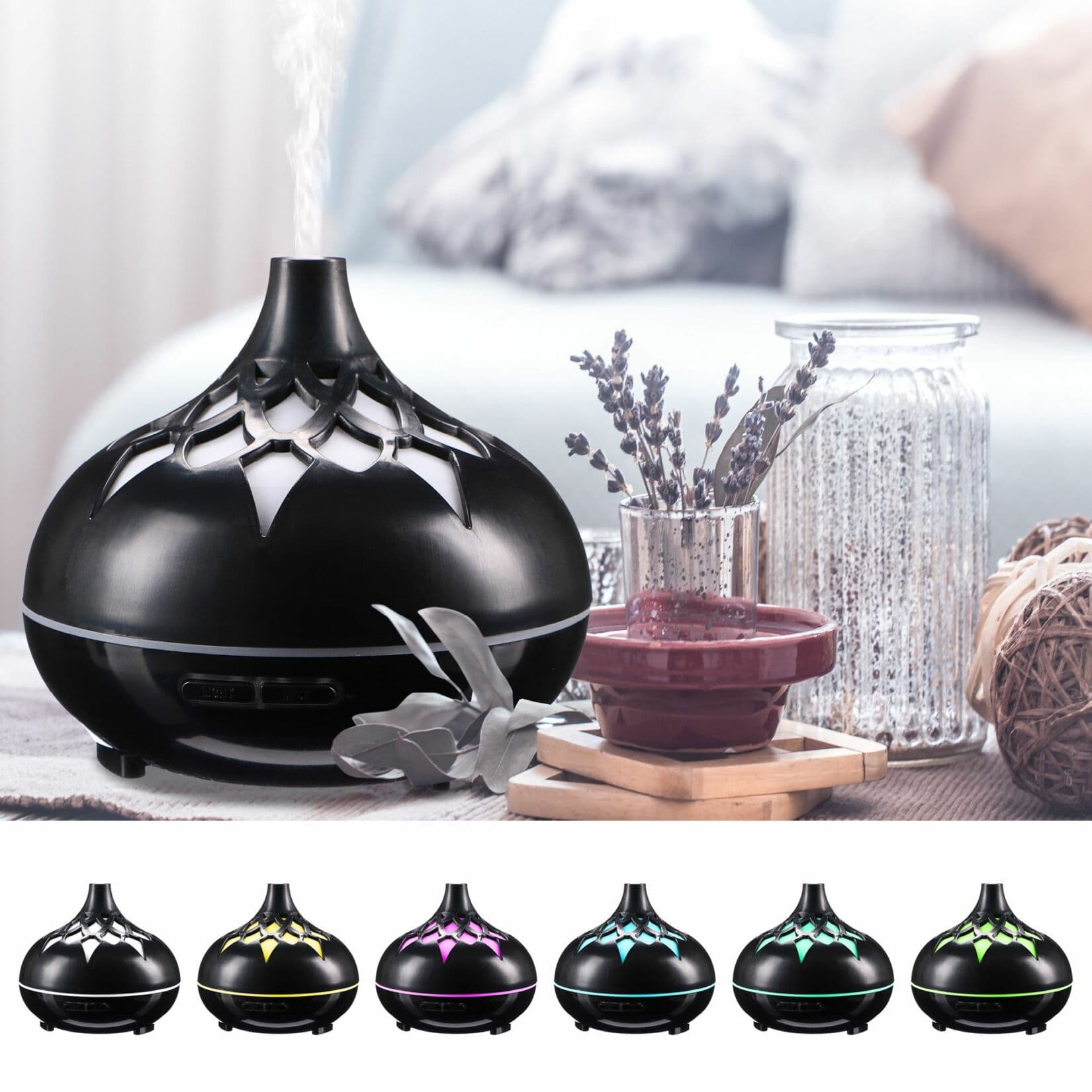 Aroma difuzer Palm černý lesk 500ml SIXTOL - náhled 3