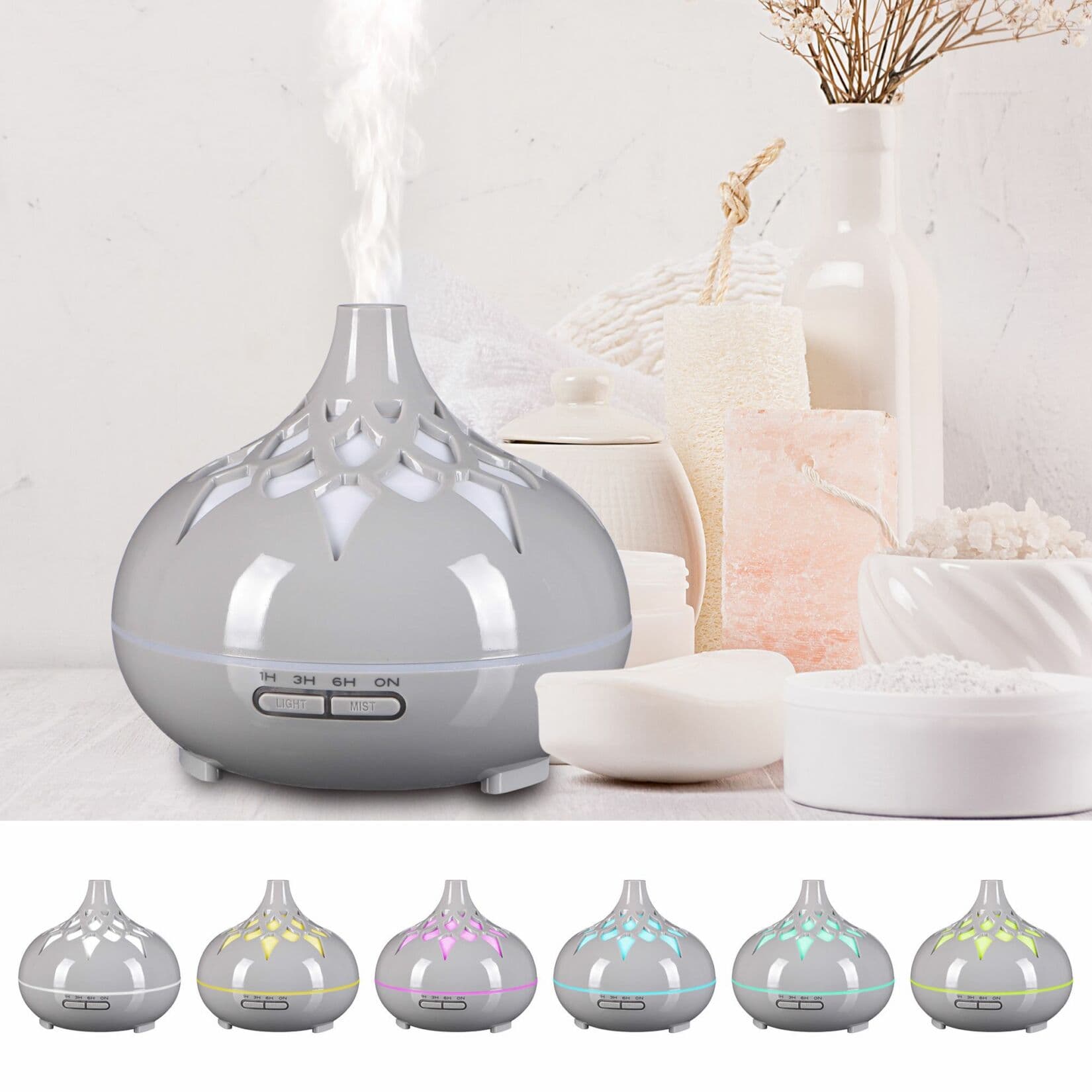 Aroma difuzer Palm šedý lesk 500ml SIXTOL - náhled 3