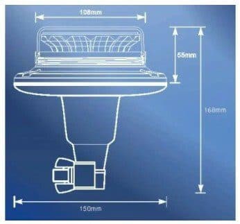LED maják, 12-24V, 12x LED oranžový, na držák, ECE R65 R10 - náhled 2