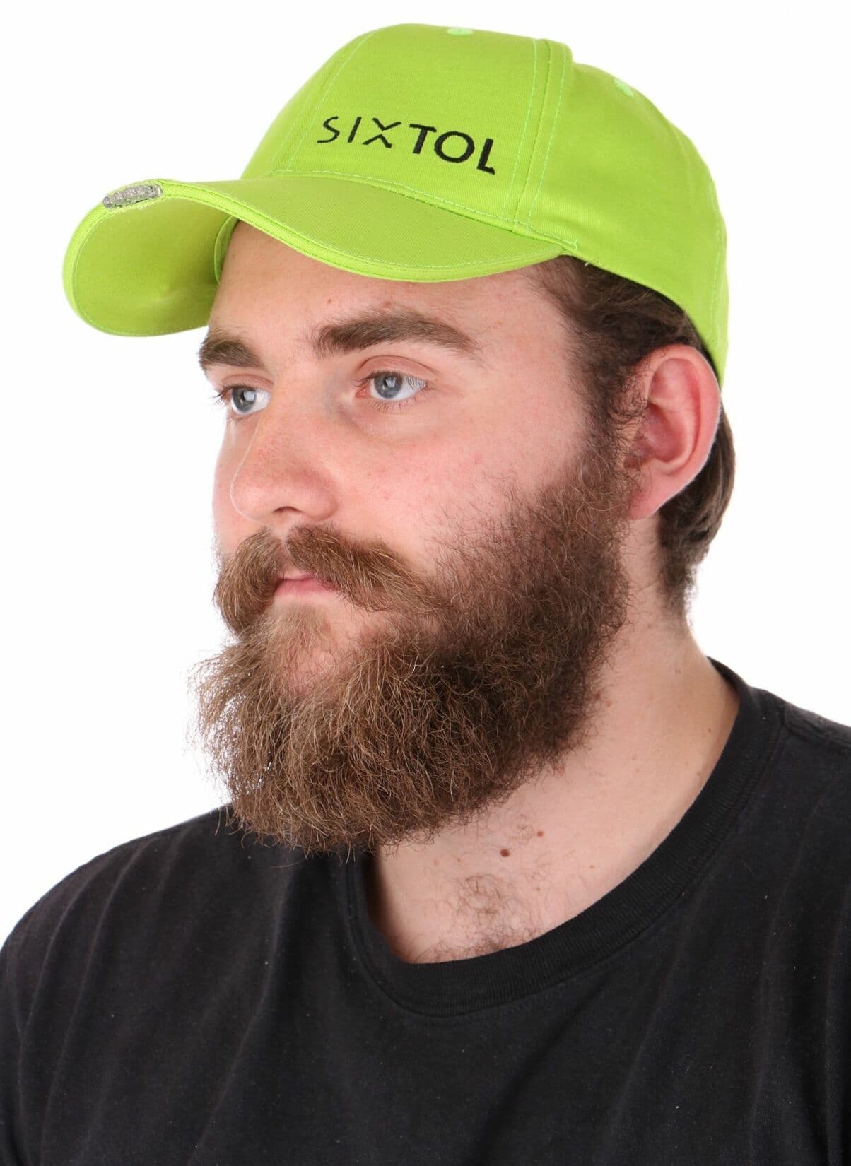 Kšiltovka s LED světlem B-CAP 25lm, nabíjecí, USB, uni velikost, fluorescentní zelená SIXTOL - náhled 4