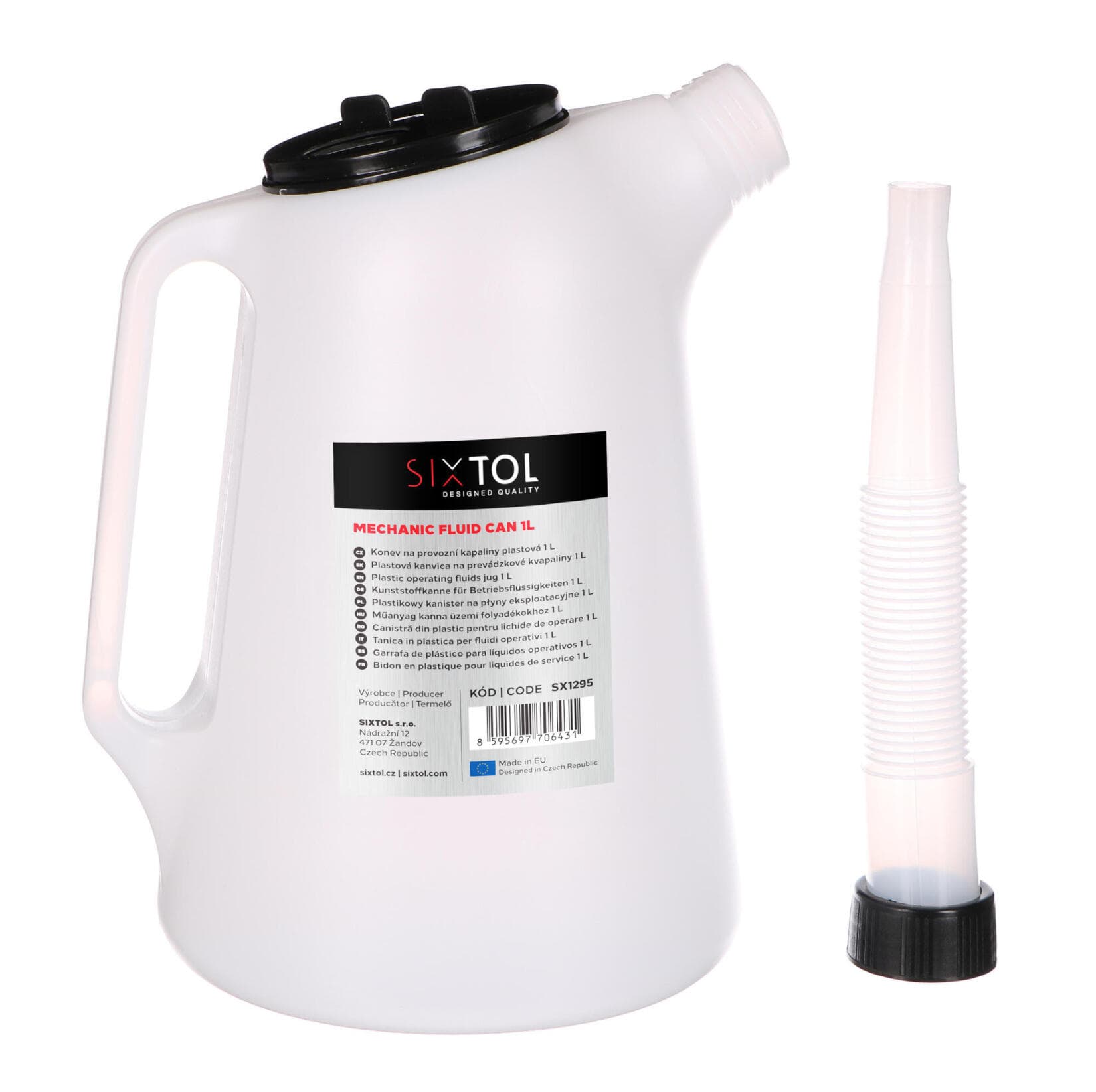 Konev na provozní kapaliny plastová MECHANIC FLUID CAN 1L SIXTOL - náhled 2