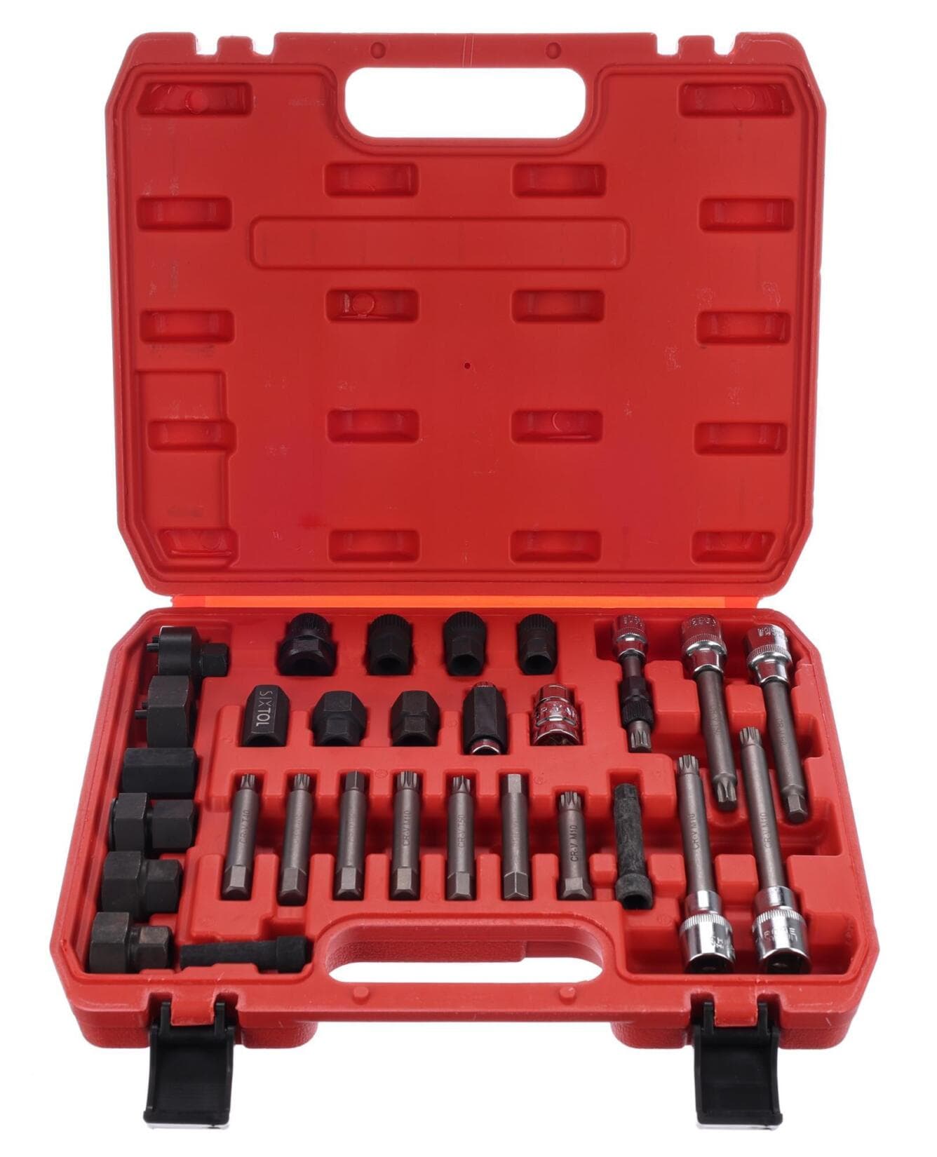 Sada na montáž a demontáž řemenic alternátoru MECHANIC PULLEY SET 4, 30 ks SIXTOL