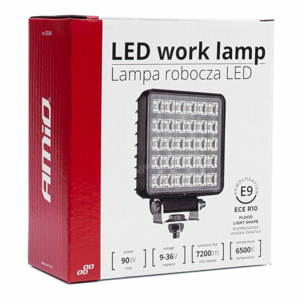 LED pracovní světlo 9-36V 90W 7200lm 110x110x45mm - náhled 4