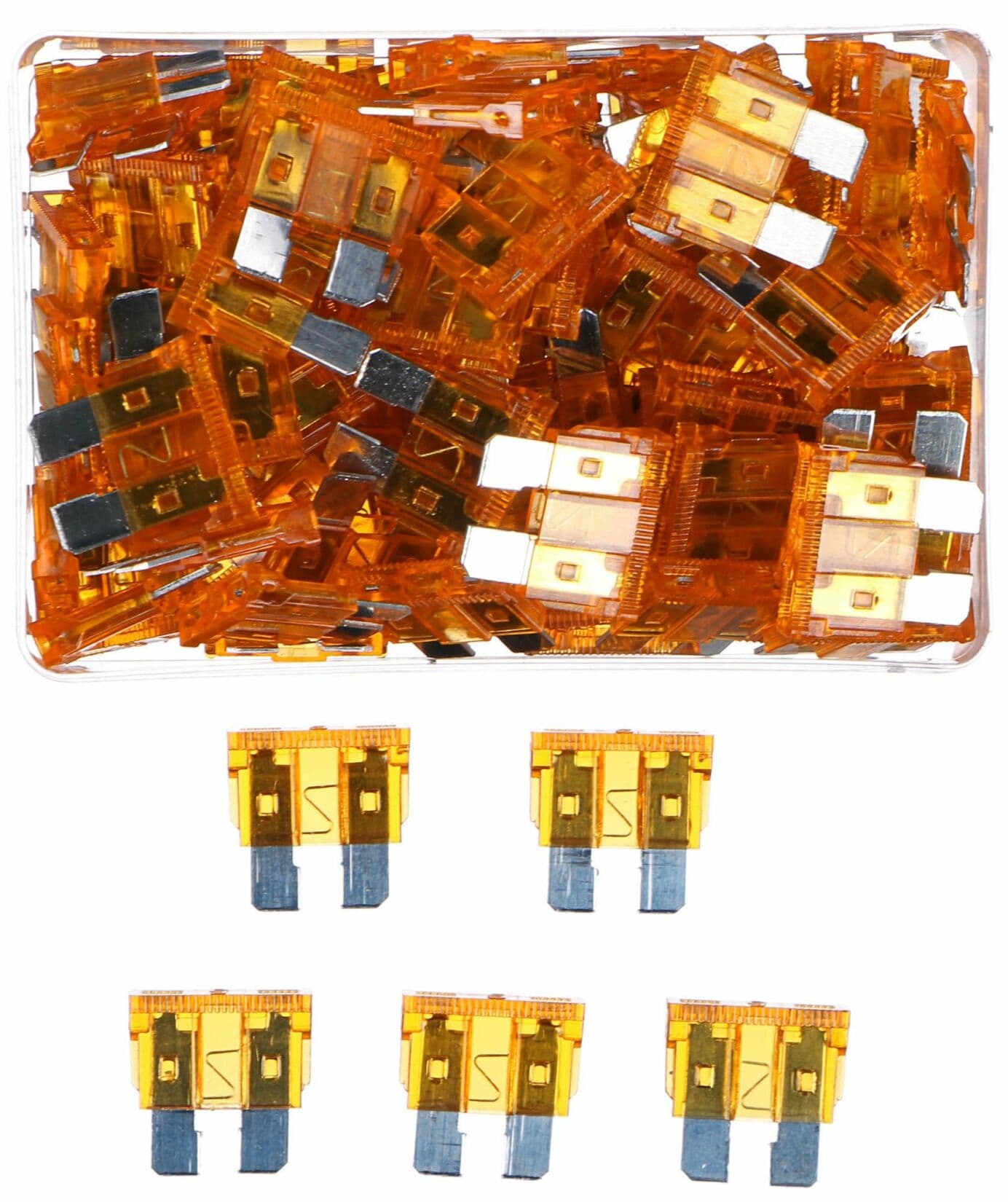Sada nožových automobilových pojistek MECHANIC FUSE SET 5A, 100ks SIXTOL - náhled 2