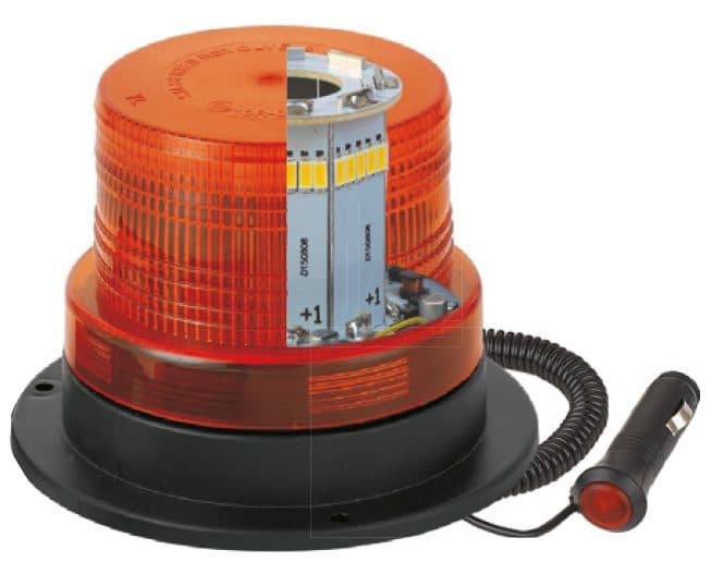 PROFI LED maják 12-24V 40x1W oranžový magnet, ECE R65 130x90 mm - náhled 2