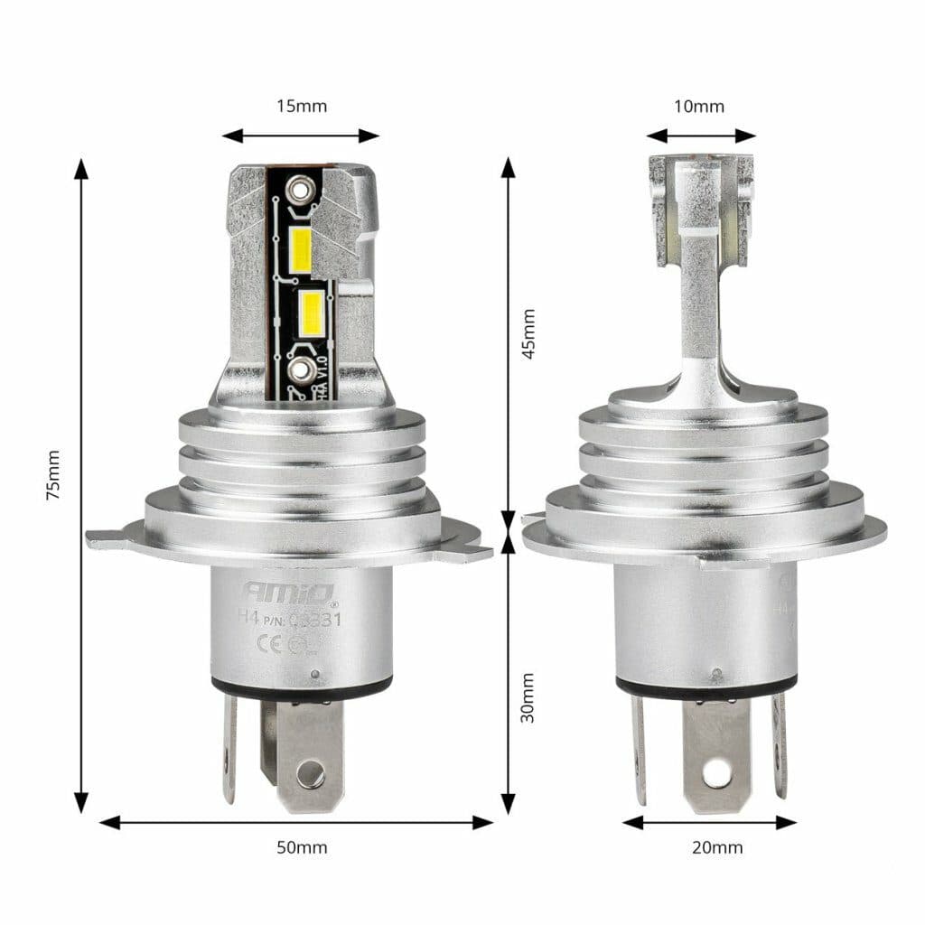 LED autožárovky H4 bílá, 9-18V, 2225 lm - 2 ks - náhled 4