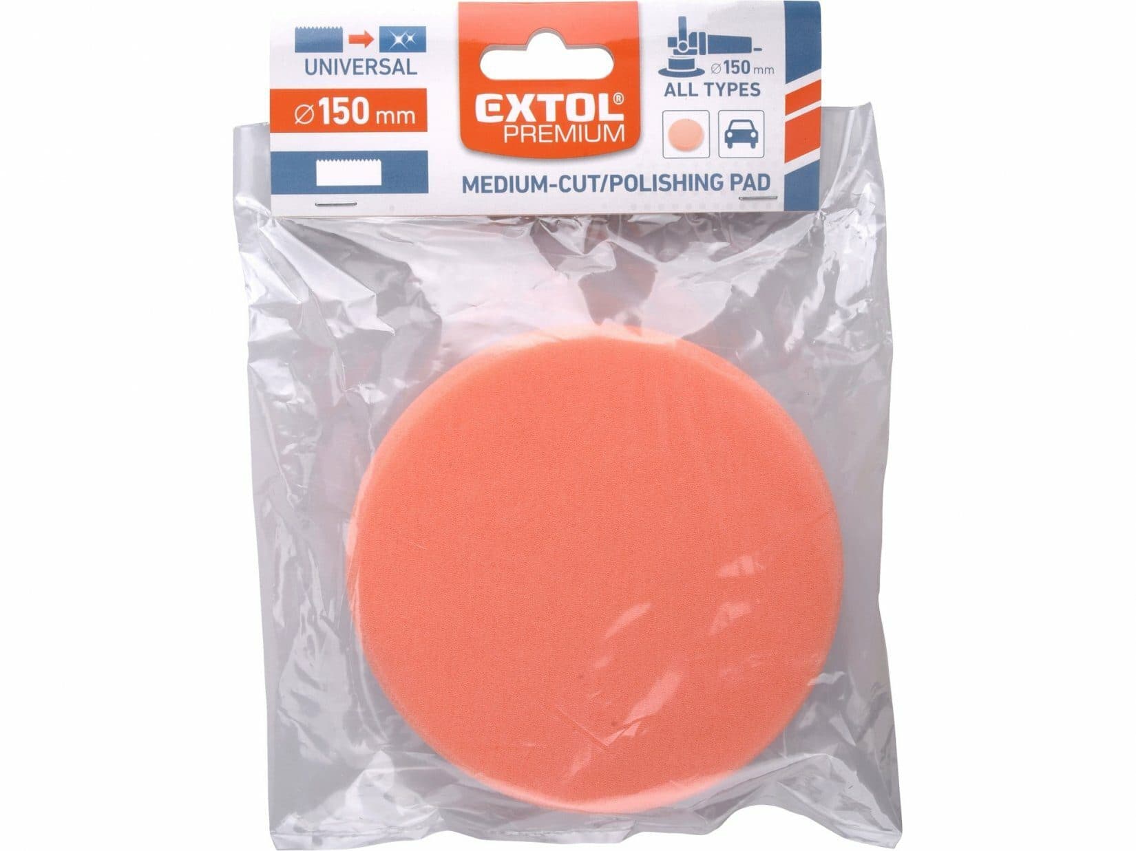 Kotouč leštící pěnový, T40, oranžový, 150x30mm, suchý zip 125mm - náhled 4