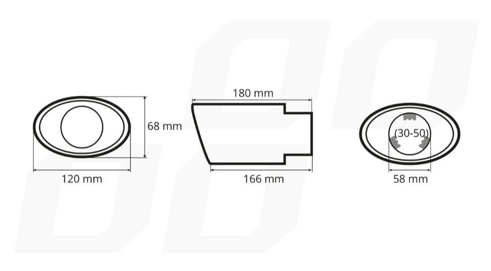 Amio am02355 Koncovka výfuku z nerezové oceli - stříbrná 180x120mm - náhled 4
