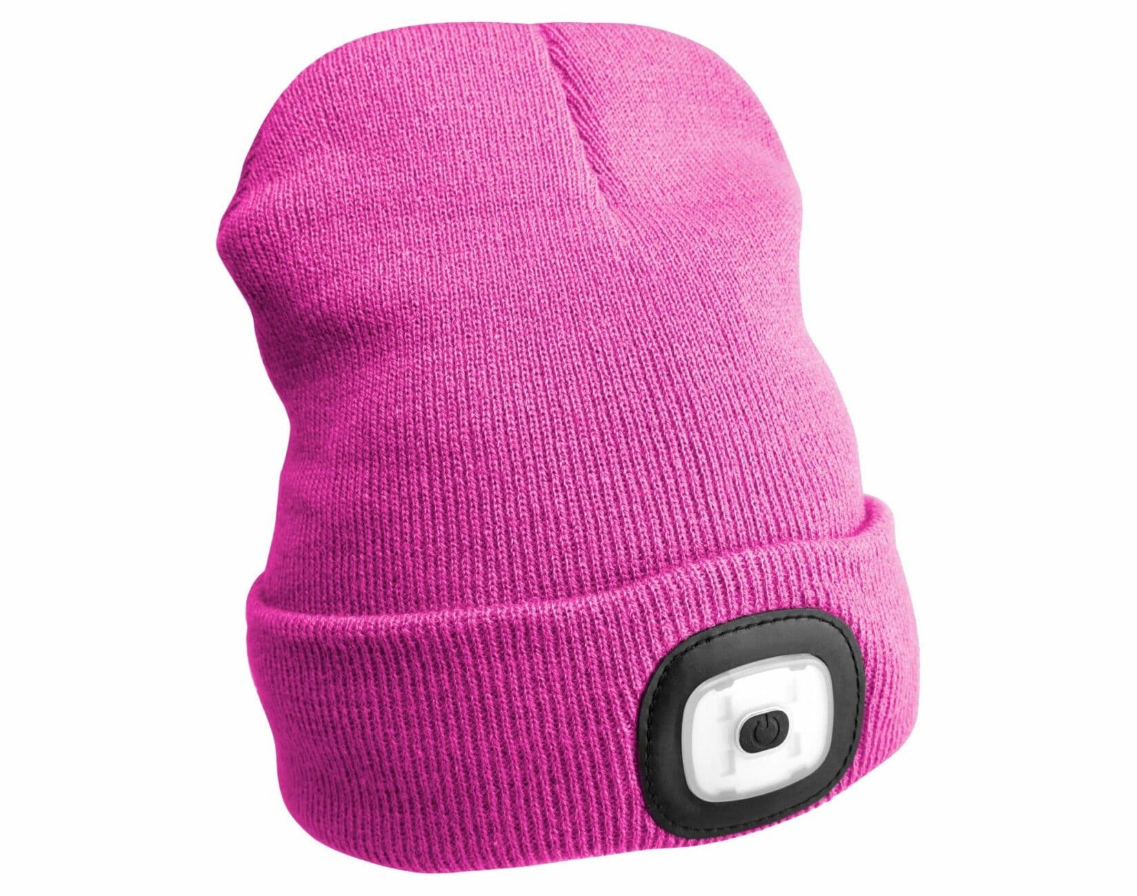 Čepice s čelovkou 180lm, nabíjecí, USB, univerzální velikost, bavlna/PE, růžová SIXTOL - náhled 1