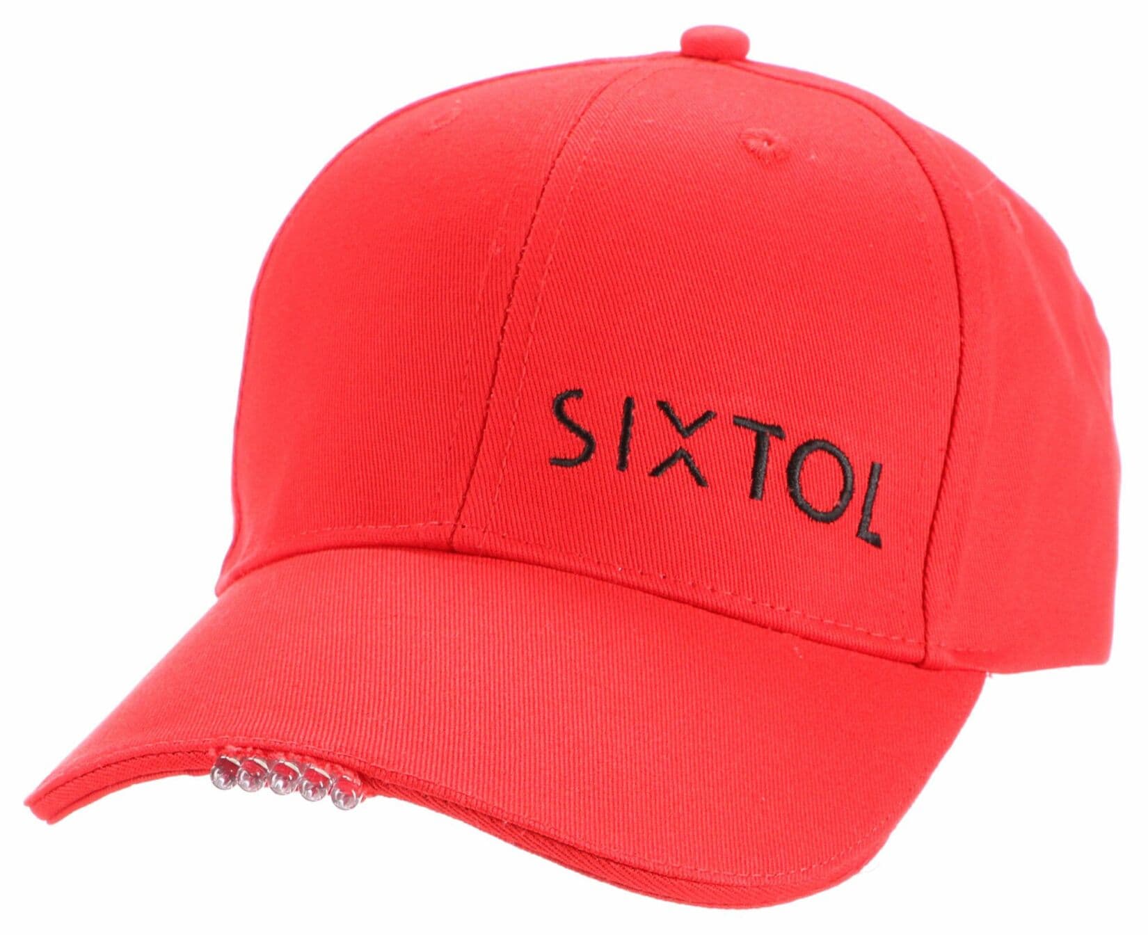 Kšiltovka s LED světlem B-CAP 25lm, nabíjecí, USB, univerzální velikost, červená SIXTOL - náhled 3