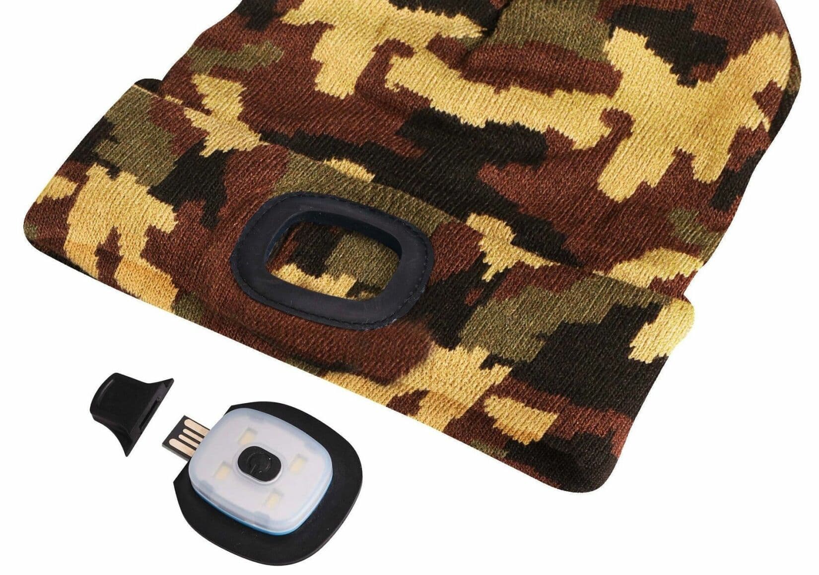 Čepice s čelovkou 180lm, nabíjecí, USB, univerzální velikost, bavlna/PE, maskáčová SIXTOL - náhled 3