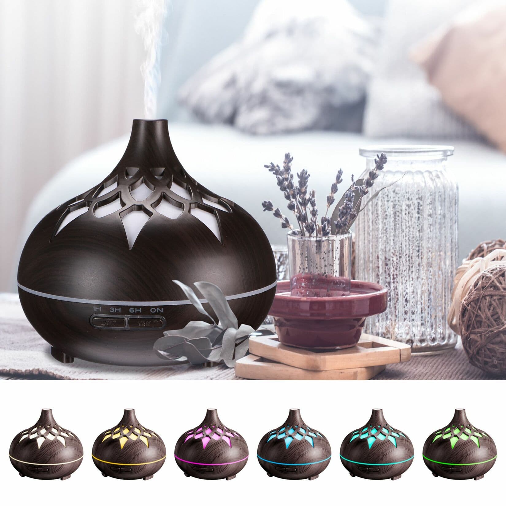 Aroma difuzer Palm tmavé dřevo 500ml SIXTOL - náhled 3