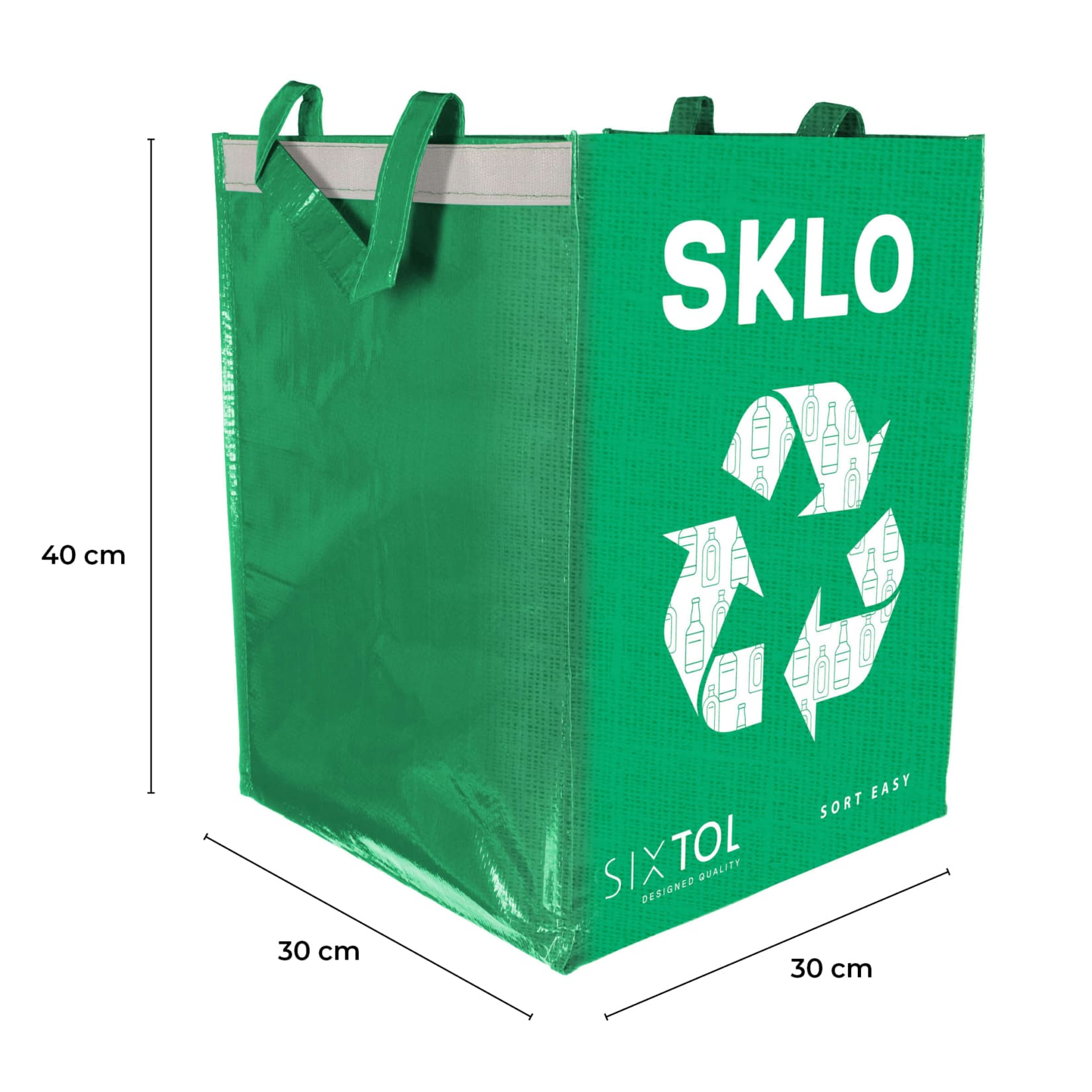 Taška na tříděný odpad SORT EASY GLASS, 30x30x40cm, 36l SIXTOL - náhled 5