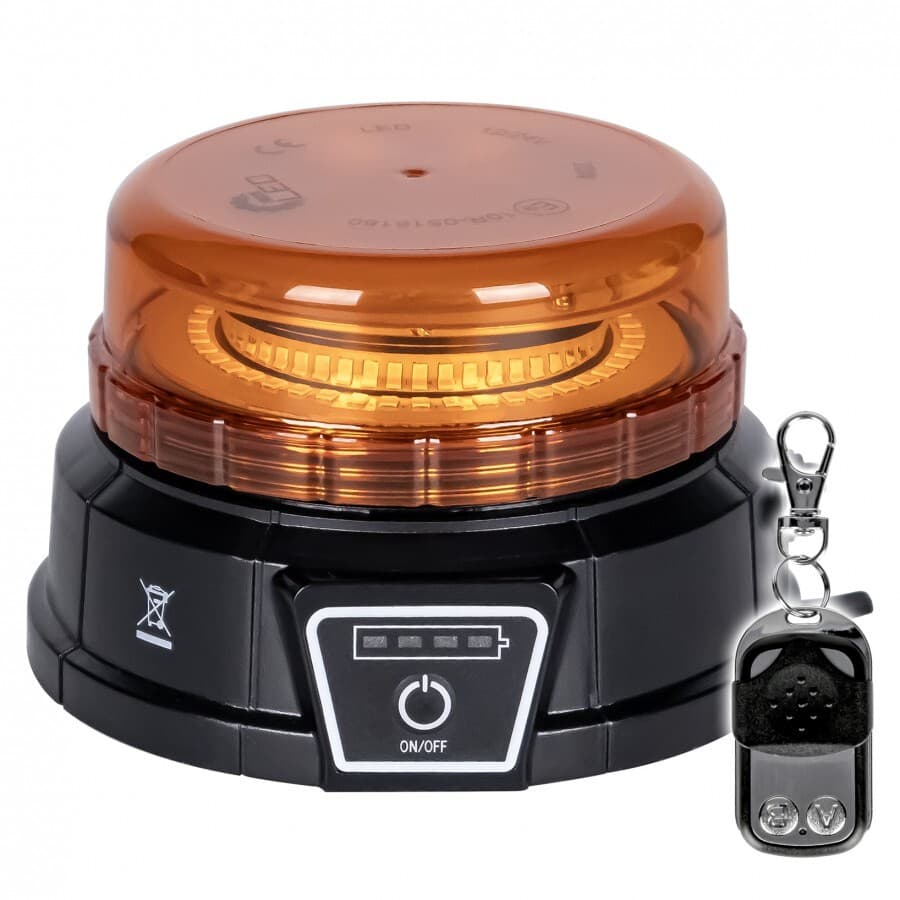 PROFI LED maják s dálkovým ovladačem 12-24V 45LED, oranžový, ECE R10, IP65