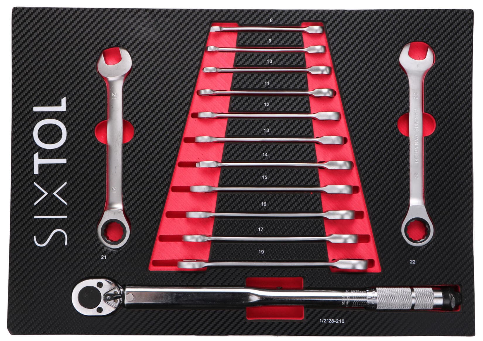 Modul s nářadím do dílenského vozíku MECHANIC TOOL TRAY 7, 14ks SIXTOL