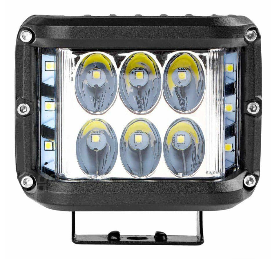 LED světlo hranaté, 6 x 5W + 6 x 3W , ECE R10, 180° 98x77x80mm - náhled 3