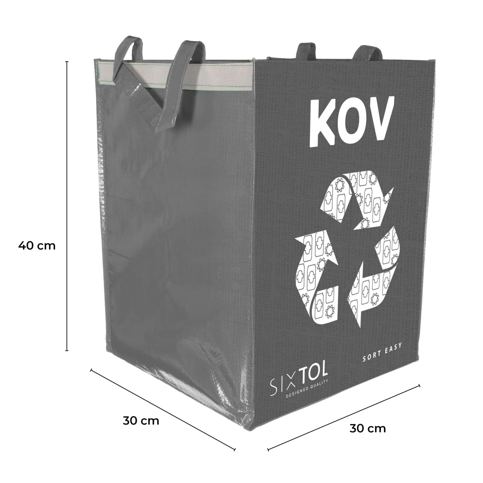 Taška na tříděný odpad SORT EASY METAL, 30x30x40cm, 36l SIXTOL - náhled 5