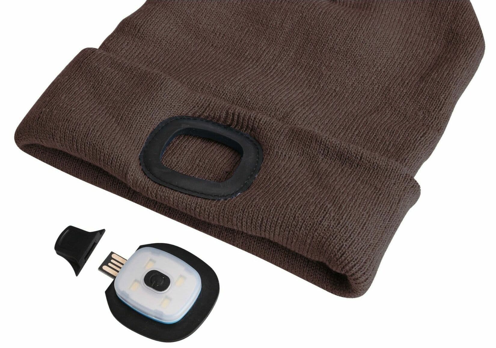 Čepice s čelovkou 180lm, nabíjecí, USB, univerzální velikost, bavlna/PE, hnědá SIXTOL - náhled 4