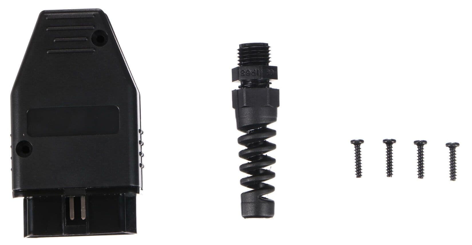 Zástrčka OBD-II s 16 piny pro montáž vlastního kabelu MECHANIC CABLE 29, černá SIXTOL - náhled 2