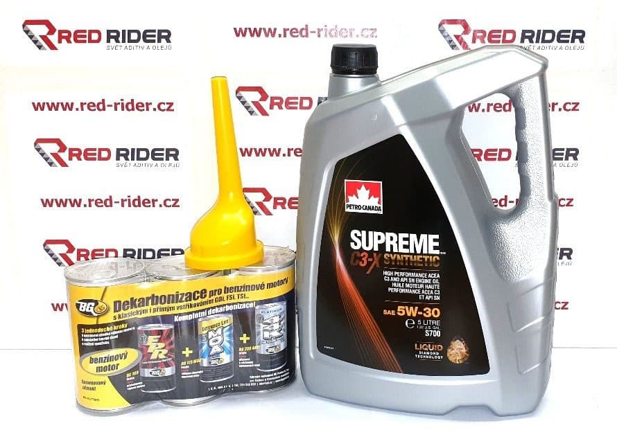 Red-Rider.cz BGSBB30 Dekarbonizační set: BG 109 325 ml, BG 115 325 ml, BG 208 325 ml, Petro Canada C3-X 5W30 5L