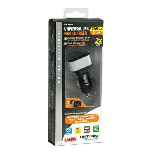 USB nabíječka se 3 porty Fast Charge 7200 mA - 12/24V LAMPA - náhled 3