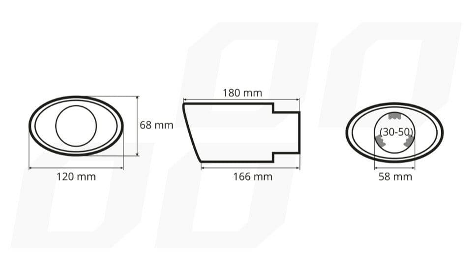 Koncovka výfuku z nerezové oceli - modrá 180x120mm - náhled 4