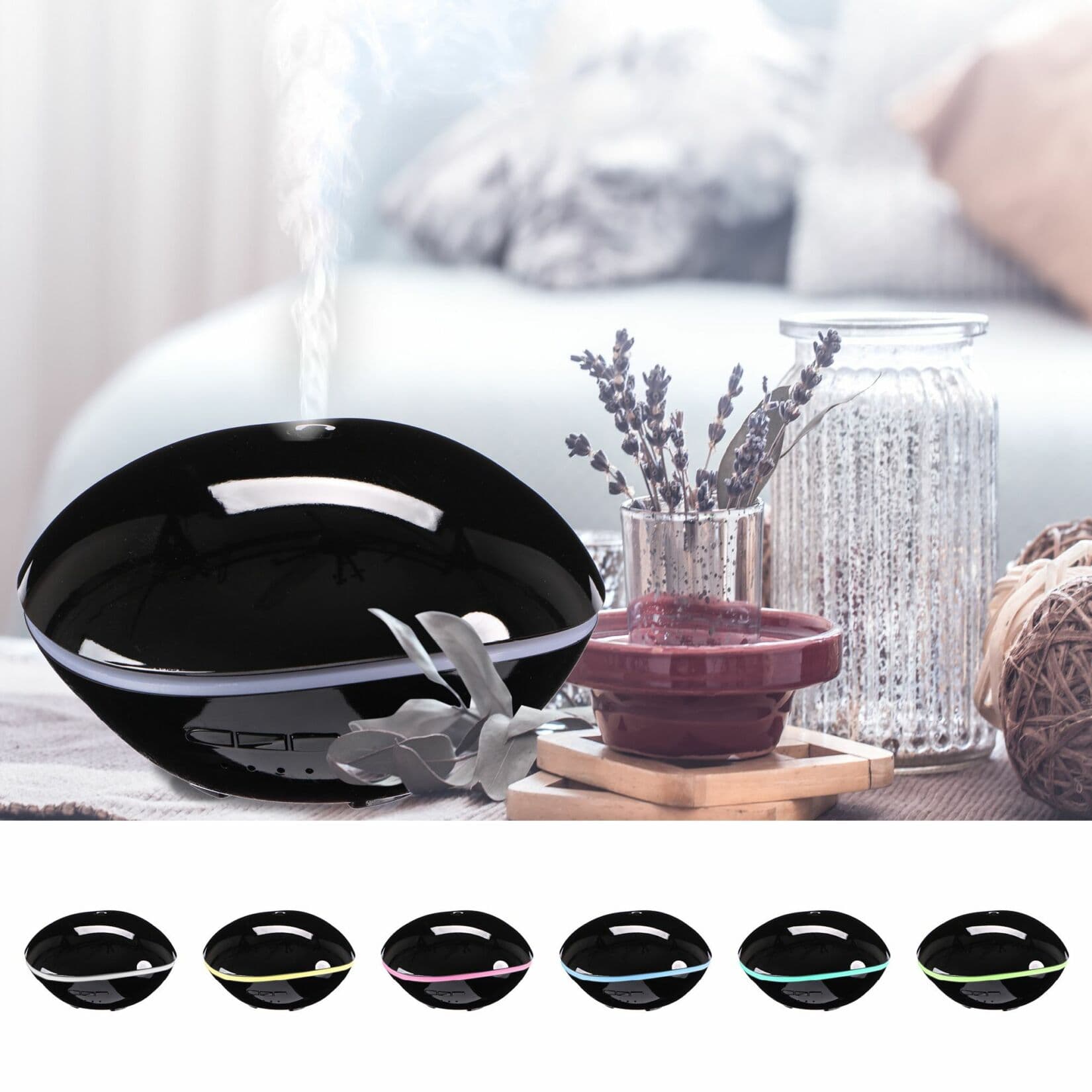 Aroma difuzer Stone černý lesk 500ml SIXTOL - náhled 3
