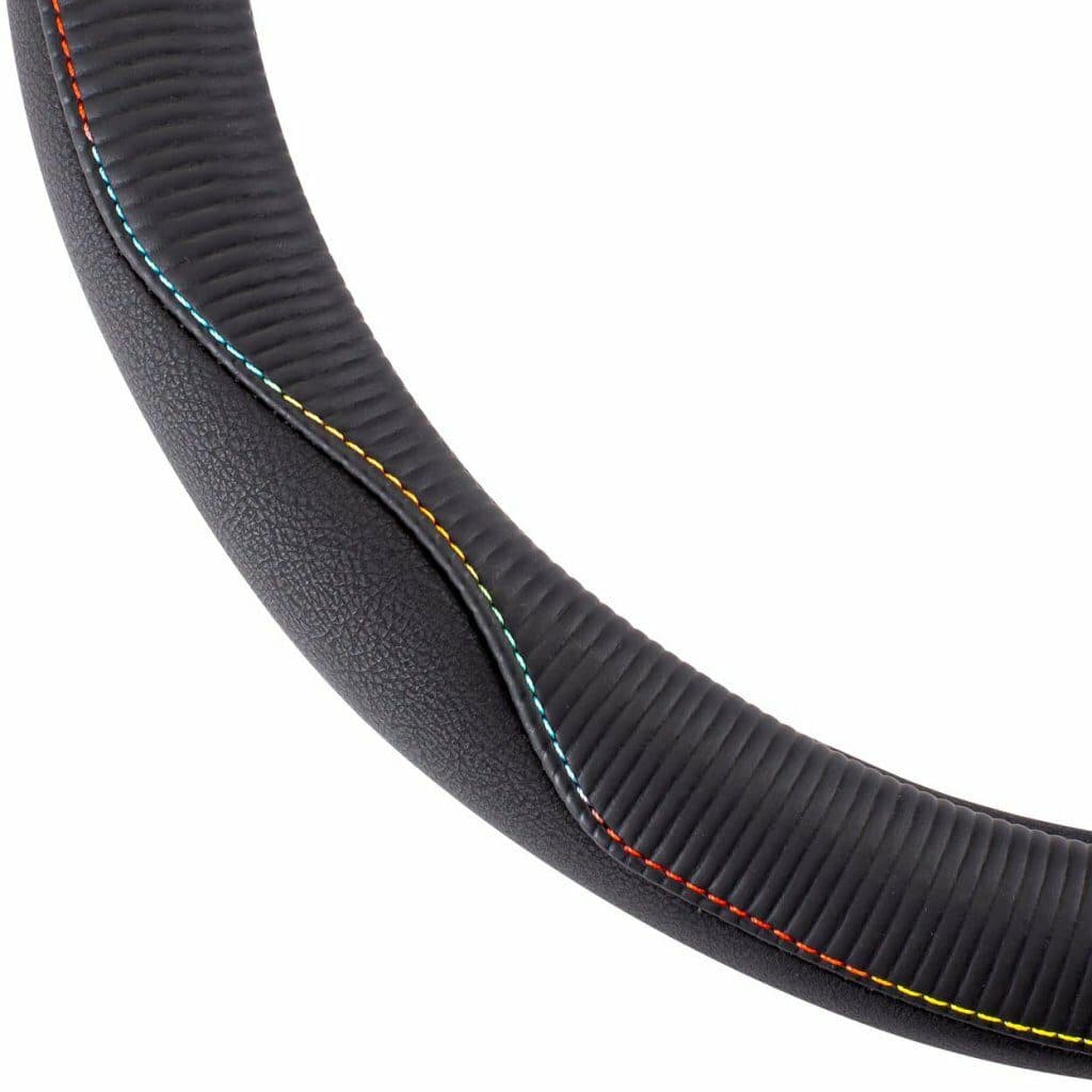 Potah volantu s barevnou linkou UNI 37-39cm - černý - náhled 2