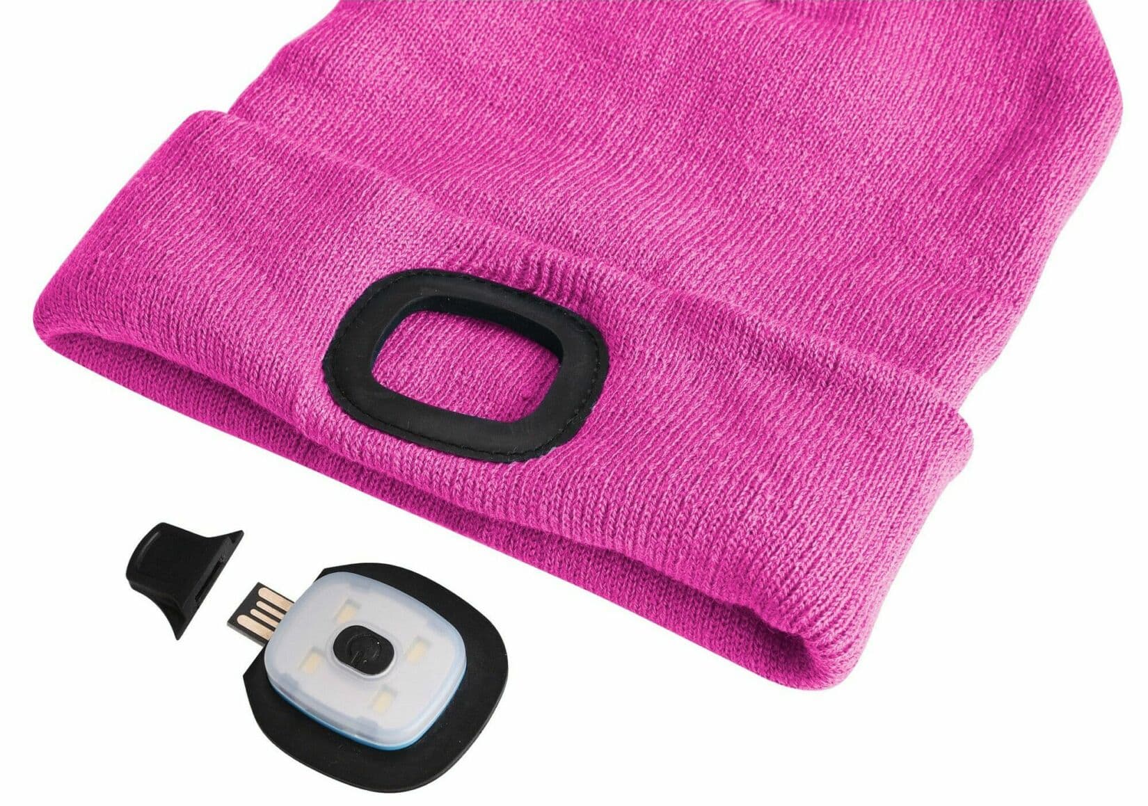 Čepice s čelovkou 180lm, nabíjecí, USB, univerzální velikost, bavlna/PE, růžová SIXTOL - náhled 2