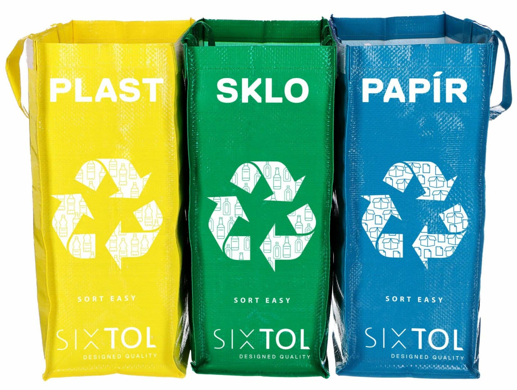 Tašky na tříděný odpad SORT EASY 3 SLIM, 18x30x40 cm, 3 x 22 l, 3 ks SIXTOL - náhled 4