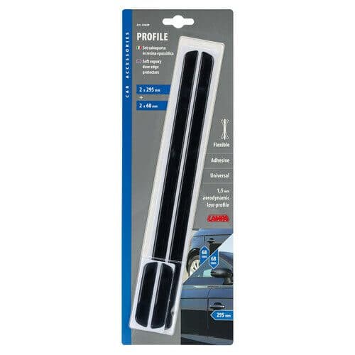 Chrániče hran dveří samolepicí LAMPA - 14 x 295 mm / 14 x 68 mm černé - sada 4 ks - náhled 2