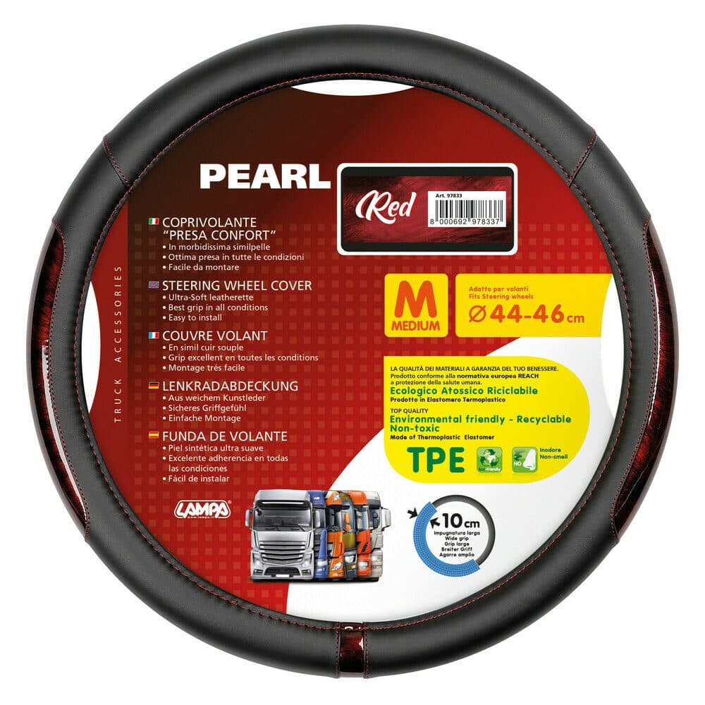 Potah volantu TRUCK Pearl Red Skeentex - M  44 - 46 cm